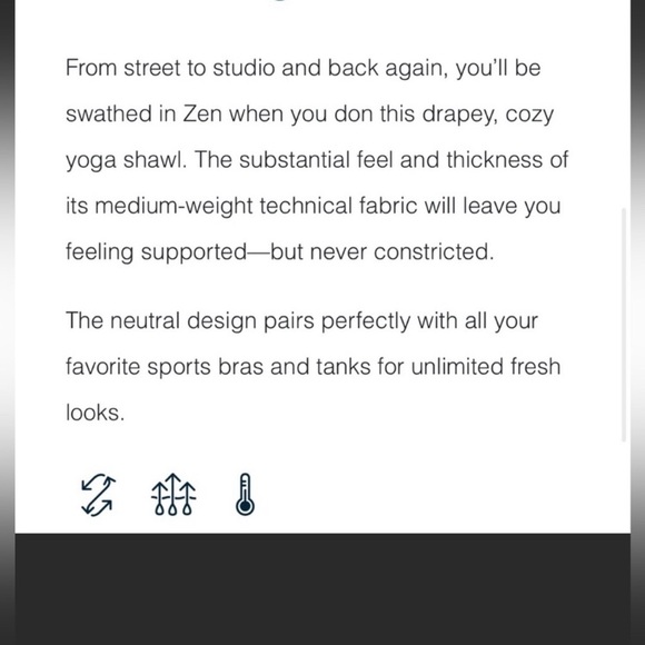 ZYIA ACTIVE yoga shawl haze heather grey top - SMALL - Picture 7 of 7